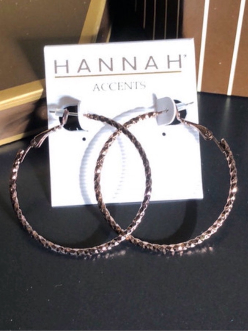 Small Brown Textured Hoop Earrings